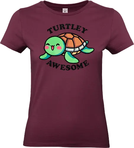 Turtley awesome - turtle, sea turtle, marine life, wildlife, ocean, aquatic, nature, animal, awesome, great, fantastic, cool, amazing, incredible, wow, unbelievable, epic, remarkable, impressive, inspiring, creative, brilliant, original, reptile, shell, tropical, cute, ocean life, environment, punny, pun, funny - Standard T-Shirt (Women)