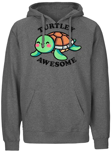 Turtley awesome - turtle, sea turtle, marine life, wildlife, ocean, aquatic, nature, animal, awesome, great, fantastic, cool, amazing, incredible, wow, unbelievable, epic, remarkable, impressive, inspiring, creative, brilliant, original, reptile, shell, tropical, cute, ocean life, environment, punny, pun, funny - Fairtrade Hoodie