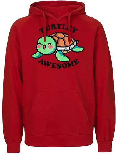 Turtley awesome - turtle, sea turtle, marine life, wildlife, ocean, aquatic, nature, animal, awesome, great, fantastic, cool, amazing, incredible, wow, unbelievable, epic, remarkable, impressive, inspiring, creative, brilliant, original, reptile, shell, tropical, cute, ocean life, environment, punny, pun, funny - Fairtrade Hoodie
