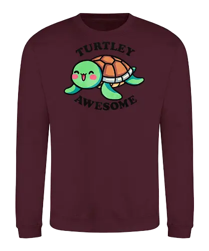 Turtley awesome - turtle, sea turtle, marine life, wildlife, ocean, aquatic, nature, animal, awesome, great, fantastic, cool, amazing, incredible, wow, unbelievable, epic, remarkable, impressive, inspiring, creative, brilliant, original, reptile, shell, tropical, cute, ocean life, environment, punny, pun, funny - Sweatshirt