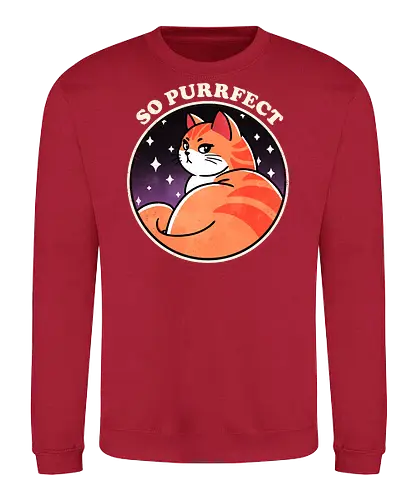 So purrfect - cat, cute, kitten, feline, pet, animal, puns, purr, funny, funny cat, whiskers, adorable, purrfection, humor, pet lover, cat lover - Sweatshirt