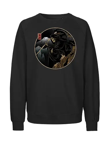 Who's next - grim reaper, death, Japan, Japanese culture, shinigami, anime, manga, dark art, illustration, spooky, gothic, mythology, occult, fantasy, symbolism - Fairtrade Sweatshirt