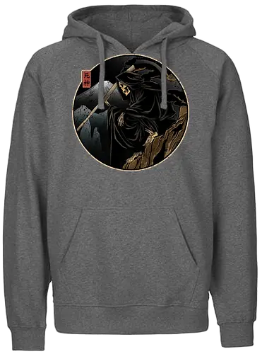 Who's next - grim reaper, death, Japan, Japanese culture, shinigami, anime, manga, dark art, illustration, spooky, gothic, mythology, occult, fantasy, symbolism - Fairtrade Hoodie