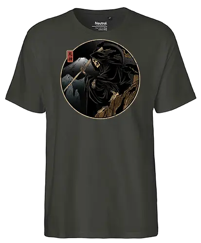 Who's next - grim reaper, death, Japan, Japanese culture, shinigami, anime, manga, dark art, illustration, spooky, gothic, mythology, occult, fantasy, symbolism - Fairtrade T-Shirt