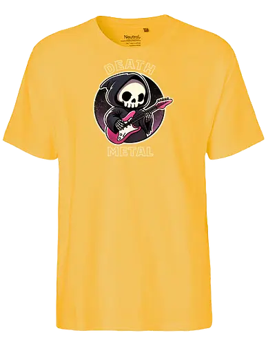 Death metal - cute, grim reaper, guitar, death metal, metal music, heavy metal, band, screaming, music genre, rock, album cover, music fan, dark, violent, concert, lyrics, headbanging - Fairtrade T-Shirt