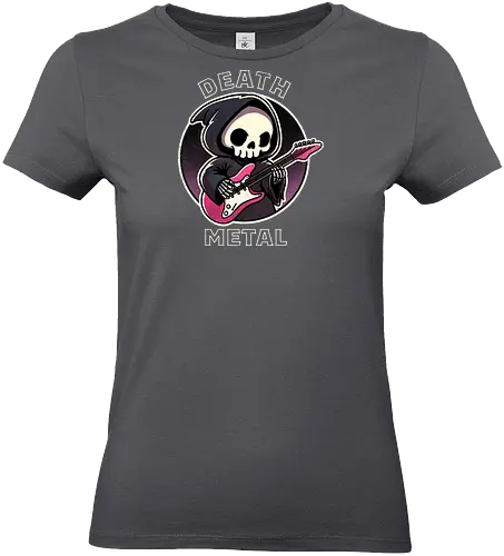 Death metal - cute, grim reaper, guitar, death metal, metal music, heavy metal, band, screaming, music genre, rock, album cover, music fan, dark, violent, concert, lyrics, headbanging - Standard T-Shirt (Women)