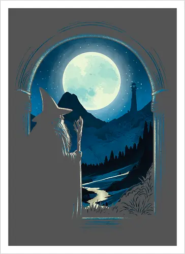 Journey beginning - Wizard, fantasy, magic, magician, fictional character, sorcerer, adventure, epic, mythical, cinematic - Artprint