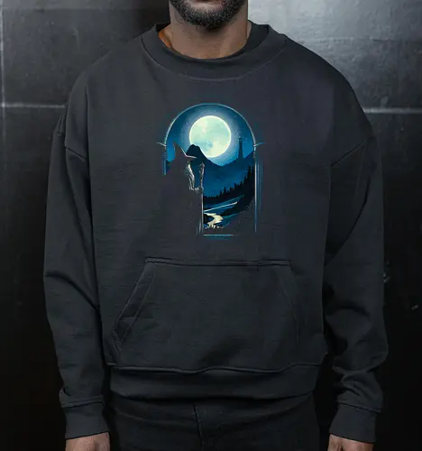 Journey beginning - Wizard, fantasy, magic, magician, fictional character, sorcerer, adventure, epic, mythical, cinematic - Cropped Sweatshirt