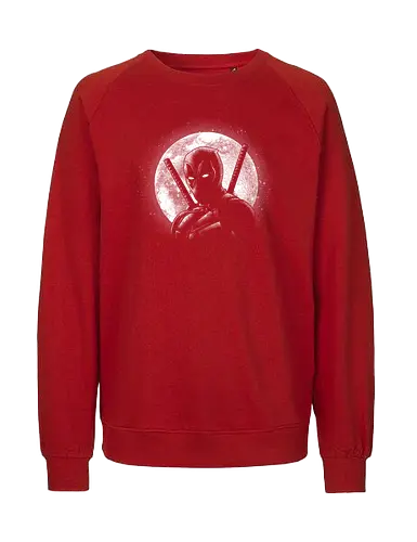 Moonlight Merc - Antihero, moon, comics, superhero, antihero, funny, action, red, costume, space, galaxy, comic book, graphic novel, pop culture - Fairtrade Sweatshirt