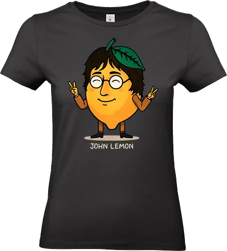 John Lemon - puns, pun, fruit, john lennon, lemon, music, musician, legend, icon, psychedelic, rock, beatles, pop art, illustration, retro, portrait, yellow, creative - Standard T-Shirt (Women)