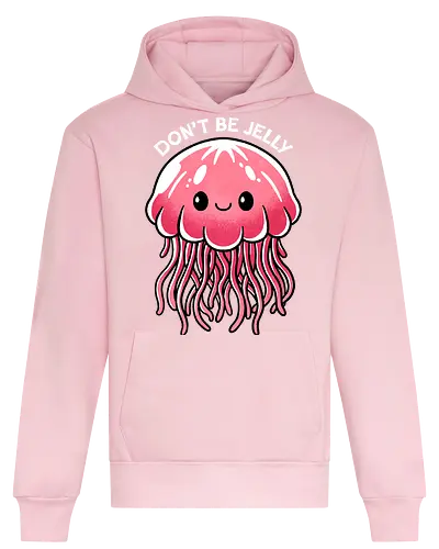 Don't be Jelly - jellyfish, jealous, ocean, marine life, underwater, sea creature, aquatic, tentacles, nature, colorful, sea, wildlife, illustration, art, whimsical - Heavyweight Hoodie