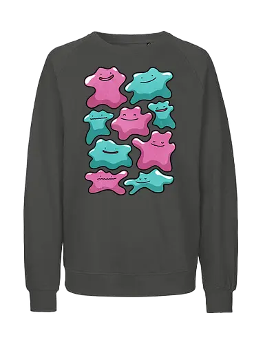 Transforming Love - Pocket, cute, love, romance, valatine, character, illustration, kawaii, collectible, digital art, fan art, gift, design, cartoon, anime, fantasy, gaming - Fairtrade Sweatshirt