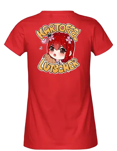Kartoffel lutscher Druck (hinten) - Xlxwnz, safespace, dbd, gaming, streaming, twitch, Sasukara - Fairtrade Girl Shirt