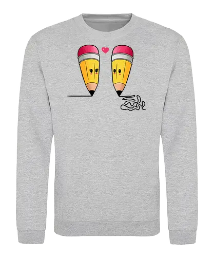 The Pull of Opposites - love, lovely, lovers, pencil, romance, romantic, valentine, wife, valentines day, boyfriend, couple, cute, girlfriend, heart, husband - Sweatshirt
