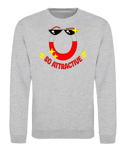 So Attractive (So Attraktiv) - Magnet, attraktiv, lustig, cool, Humor, Charme, skurril, witzig, Funkeln, Persönlichkeit, Retro, Design, Cartoon, glänzend, Stil, Wortspiel, Nerd, Geek, Originalität, einzigartig, valentine's day, Valentinstag - Sweatshirt