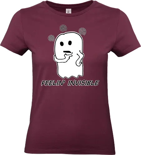 Feeling Invisible (Unsichtbar fühlen) - Geist, unsichtbar, süß, Cartoon, minimalistisch, emotional, nachdenklich, spooky, Gespenst, süßer Geist, einzigartig, verspielt, cute, kawaii, niedlich, charmant, gruselig, Gefühle, lustig, relatable, Halloween, Spuk - Standard T-Shirt (Women)