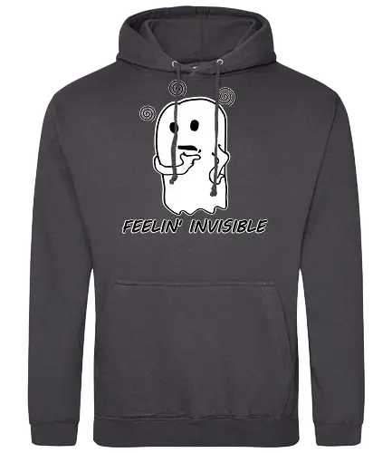 Feeling Invisible (Unsichtbar fühlen) - Geist, unsichtbar, süß, Cartoon, minimalistisch, emotional, nachdenklich, spooky, Gespenst, süßer Geist, einzigartig, verspielt, cute, kawaii, niedlich, charmant, gruselig, Gefühle, lustig, relatable, Halloween, Spuk - Standard Hoodie