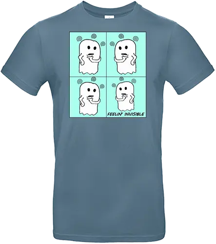 Feeling Invisibile - Comics Version (Unsichtbar fühlen) - Geist, unsichtbar, süß, Cartoon, minimalistisch, niedlich, charmant, gruselig, Gefühle, lustig, relatable, Halloween, Spuk, emotional, nachdenklich, spooky, Gespenst, süßer Geist, einzigartig, verspielt, cute, kawaii, comics - Standard T-Shirt