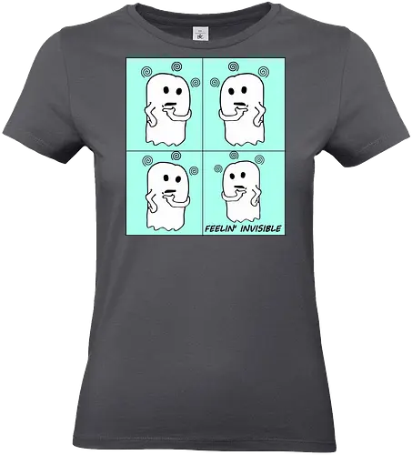 Feeling Invisibile - Comics Version (Unsichtbar fühlen) - Geist, unsichtbar, süß, Cartoon, minimalistisch, niedlich, charmant, gruselig, Gefühle, lustig, relatable, Halloween, Spuk, emotional, nachdenklich, spooky, Gespenst, süßer Geist, einzigartig, verspielt, cute, kawaii, comics - Standard T-Shirt (Women)
