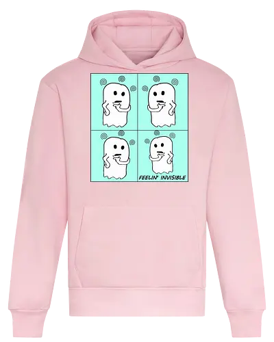 Feeling Invisibile - Comics Version (Unsichtbar fühlen) - Geist, unsichtbar, süß, Cartoon, minimalistisch, niedlich, charmant, gruselig, Gefühle, lustig, relatable, Halloween, Spuk, emotional, nachdenklich, spooky, Gespenst, süßer Geist, einzigartig, verspielt, cute, kawaii, comics - Heavyweight Hoodie