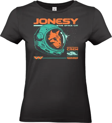 Jonesy The Space Cat - jonesy, 80s, 80s movies, alien, aliens, cat, cult movies, nostromo, retro, ripley, science fiction, scifi, space, vintage, weyland yutani - Standard T-Shirt (Women)
