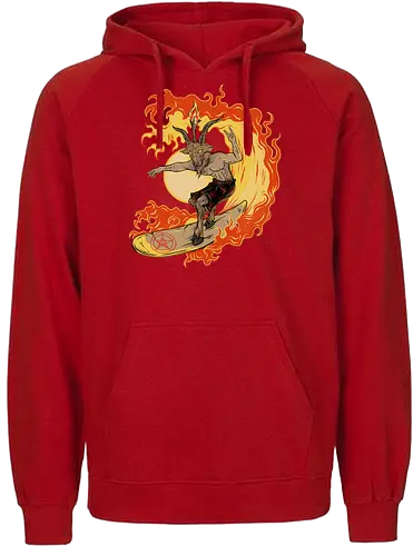 Surfing with the devil - Satan, Baphomet, Surf, Comics, Devil - Fairtrade Hoodie