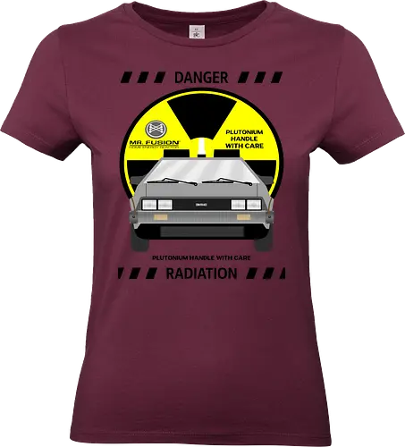 Plutonium: Handle With Care Vintage Art - Future, delorean, doc brown, funny pop, funny quote, geek, hill valley, joke, marty mcfly, meme, memes, nerd, parody, time travel, vintage - Standard T-Shirt (Women)