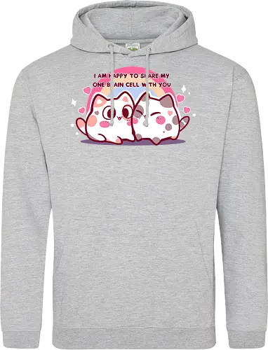Happy to share my brain cell - couples, matching couple, kawaii, niedliche Calico, Calico-Katze, eine Gehirnzelle, Gehirnzelle, romantische Katze, Katzenpaar, passend, Paare, passendes Paar, kawaii, pastell, cute calico, calico cat, one brain cell, brain cell, romantic cat, cat couple, matching, pastel, singular brain cell, head empty cat, friendship, rainbow cats - Standard Hoodie