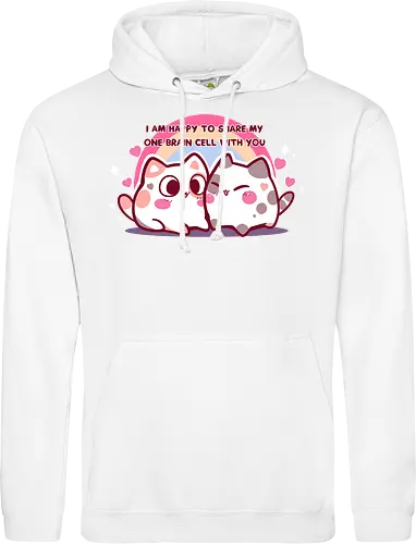 Happy to share my brain cell - couples, matching couple, kawaii, niedliche Calico, Calico-Katze, eine Gehirnzelle, Gehirnzelle, romantische Katze, Katzenpaar, passend, Paare, passendes Paar, kawaii, pastell, cute calico, calico cat, one brain cell, brain cell, romantic cat, cat couple, matching, pastel, singular brain cell, head empty cat, friendship, rainbow cats - Standard Hoodie