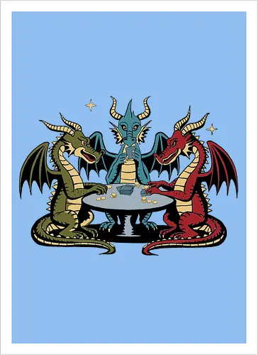 Dragons playing cards