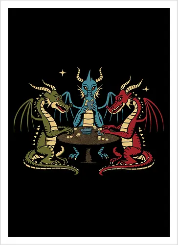 Dragons playing cards