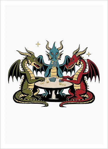 Dragons playing cards
