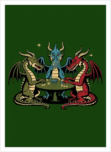 Dragons playing cards