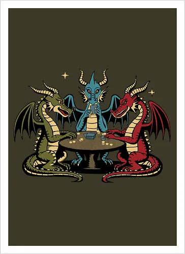 Dragons playing cards