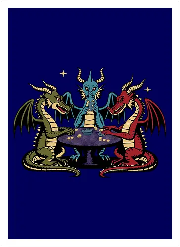 Dragons playing cards