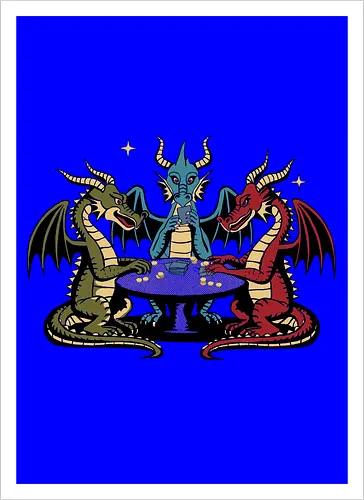 Dragons playing cards