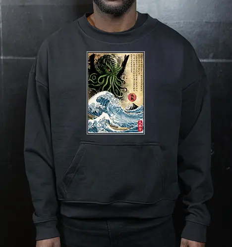 Great Cthulhu in Japan woodblock