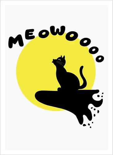 Cat Howling at the Moon (Katze heult den Mond an)