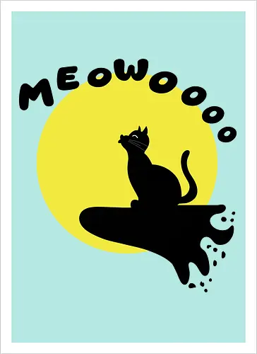 Cat Howling at the Moon (Katze heult den Mond an)