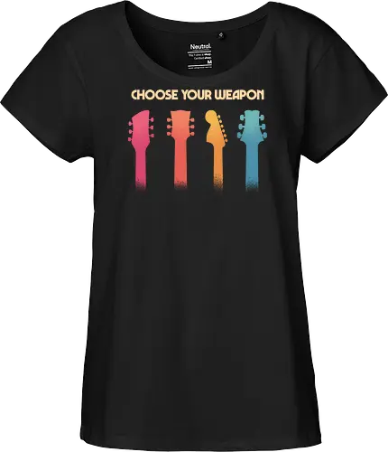 Choose your Weapon - Guitar Music Edition  - guitar, band, electric guitar, guitar lover, guitar player, guitarist, metal, music, music enthusiast, musician, retro, rock, rock and roll, vintage, rock band - Fairtrade Girl Shirt