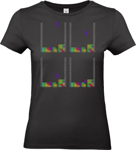 Fatal Misdrop Retro Gamer Tragedy - retro gaming, vintage, 80s, 8bit, classic games, falling, funny, game over, gamer, geek, high score, pixel, puzzle, retro, sarcasm - Standard T-Shirt (Women)