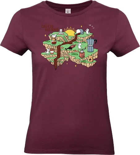 Coffee Island - coffee tools, coffee time, coffee, morning coffee, coffee addict, coffee lover, arabica, robusta, cat, kawaii - Standard T-Shirt (Women)