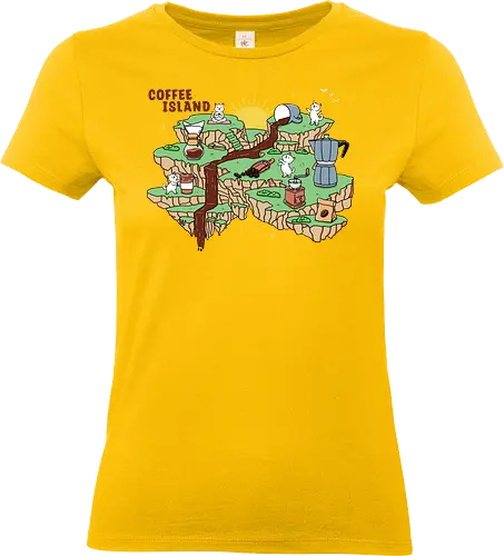 Coffee Island - coffee tools, coffee time, coffee, morning coffee, coffee addict, coffee lover, arabica, robusta, cat, kawaii - Standard T-Shirt (Women)