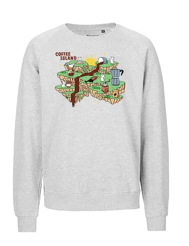 Coffee Island - coffee tools, coffee time, coffee, morning coffee, coffee addict, coffee lover, arabica, robusta, cat, kawaii - Fairtrade Sweatshirt