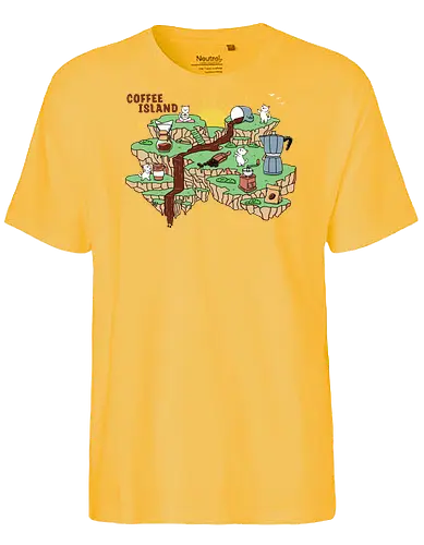 Coffee Island - coffee tools, coffee time, coffee, morning coffee, coffee addict, coffee lover, arabica, robusta, cat, kawaii - Fairtrade T-Shirt