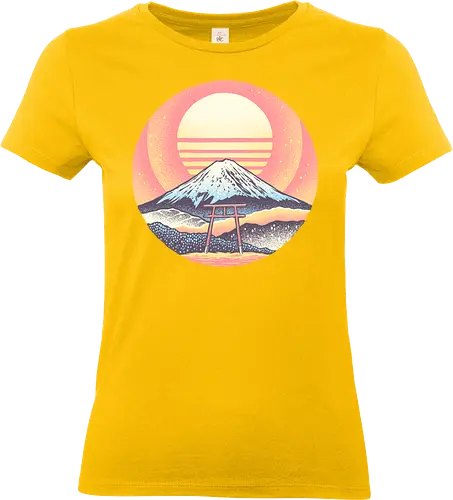 Calm Sunset - Sun, nature, sunset, Japan, Japanese, mountain - Standard T-Shirt (Women)