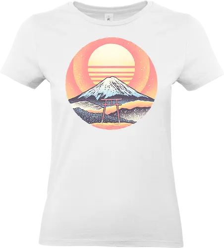Calm Sunset - Sun, nature, sunset, Japan, Japanese, mountain - Standard T-Shirt (Women)