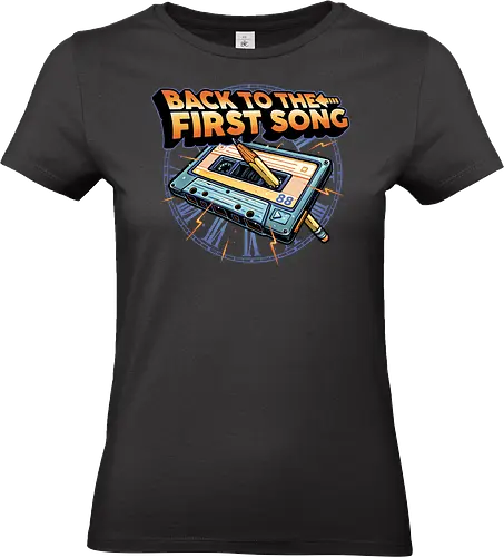 Back to the First Song - Retro, classic, music, cassette tape, nostalgic, songs, time travel, movie, mash up - Standard T-Shirt (Women)