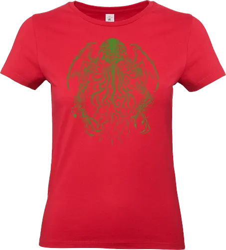 Great old one behind the shadows green - cthulhu, lovecraft, novels, octopus, green - Standard T-Shirt (Women)