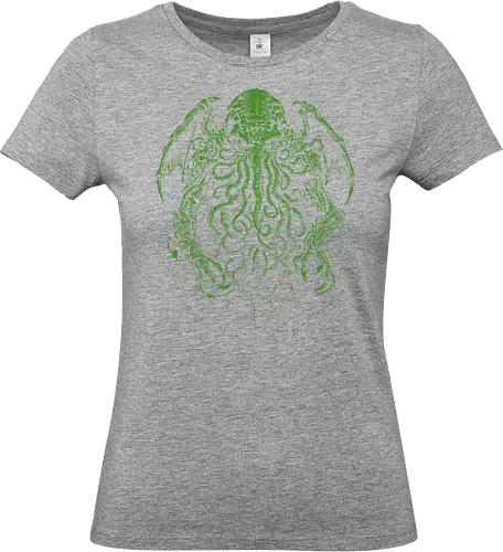 Great old one behind the shadows green - cthulhu, lovecraft, novels, octopus, green - Standard T-Shirt (Women)